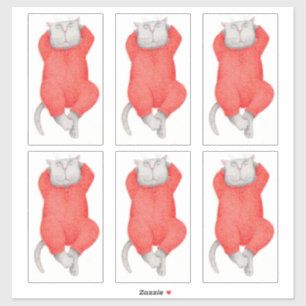 ADESIVO DE VINIL GATO RED LONG JOHNS 14"X14"