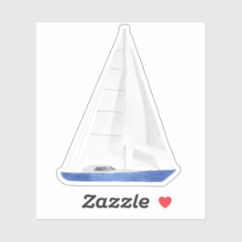 Adesivo de Vinil Iate Azul Barco à Vela
