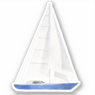 Adesivo de Vinil Iate Azul Barco à Vela