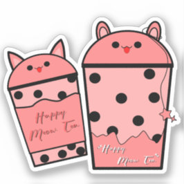 Adesivo de Vinil Kawaii Meow Tea