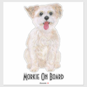 Adesivo de Vinil Morkie com Texto