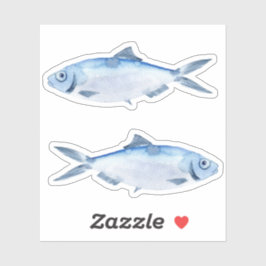 Adesivo de Vinil Peixe Azul Aquarela