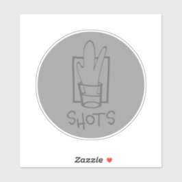 Adesivo de Vinil Personalizado Cinza Redondo Shots