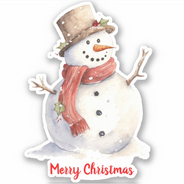 Adesivo de Vinil Personalizado com Boneco de Neve  (Frente)