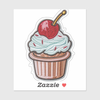 Adesivo de Vinil Personalizado com Cupcake e Cerej