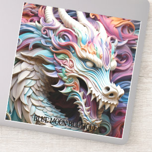 Adesivo de Vinil Personalizado com Dragão 3D e Flo