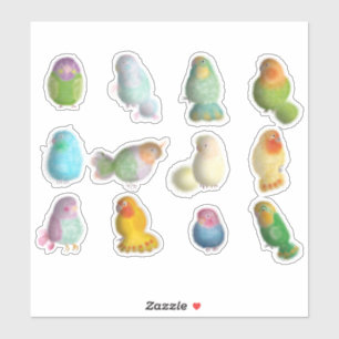 Adesivo de vinil personalizado de aves em aquarela