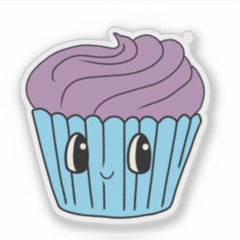 Adesivo de Vinil Personalizado de Cupcake Roxo Fof