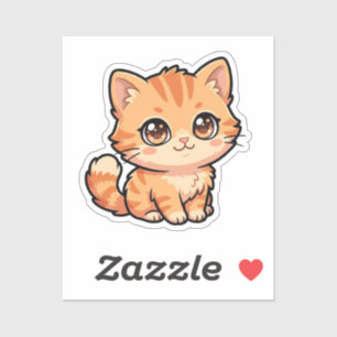 Adesivo de Vinil Personalizado de Gatinho Laranja