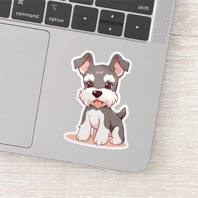 Adesivo de Vinil Personalizado de Schnauzer Fofo (Detalhe)