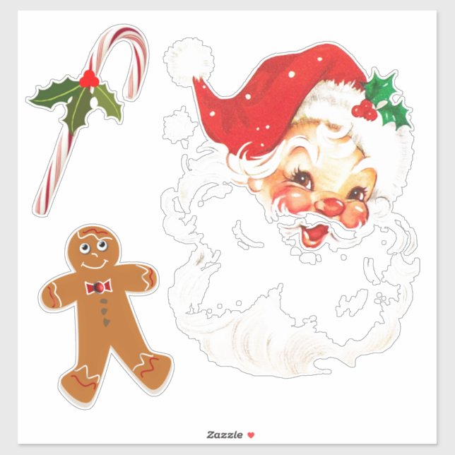 Adesivo de Vinil Personalizado do Papai Noel de Na (Folha)