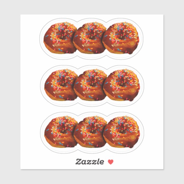 Adesivo de Vinil Personalizado Donuts Com Confeito (Folha)