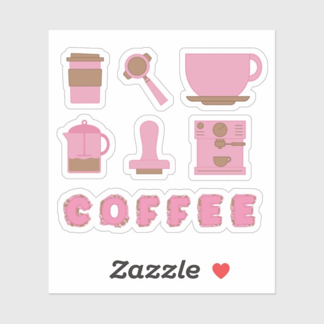 Adesivo de Vinil Personalizado Let's Make Coffee (Folha)