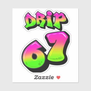 Adesivo de Vinil Personalizado Neon Slime DRIP 67 