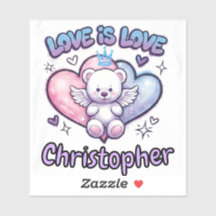Adesivo de Vinil Personalizado Nome Y2K Anjo Urso
