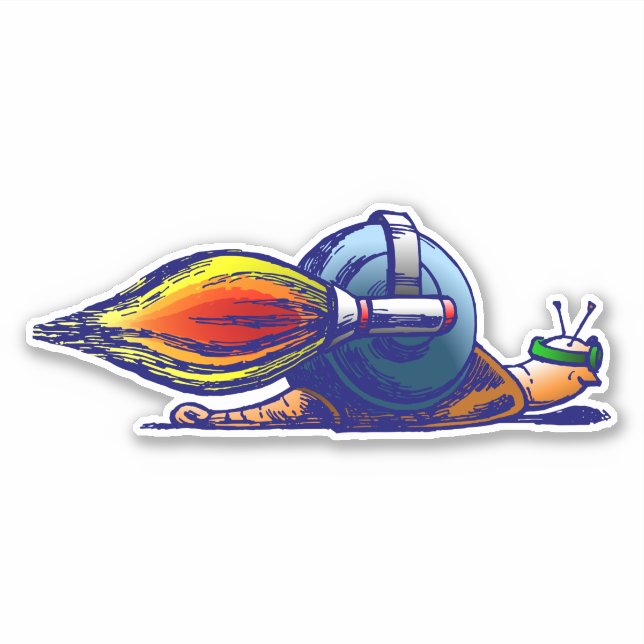 Adesivo de Vinil Personalizado Rocket Snail (Frente)