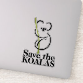 Adesivo de Vinil Personalizado Salve os Coalas