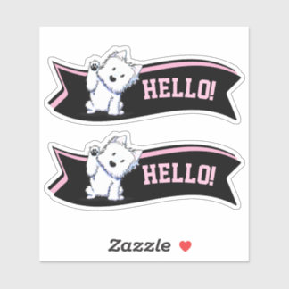 Adesivo de Vinil Personalizado Westie Acenando