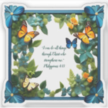 Adesivo de Vinil Personalizável com Versículo Bíbl