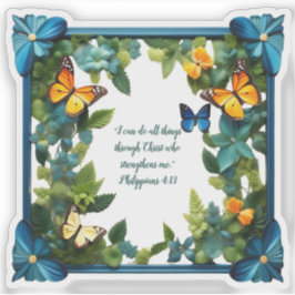 Adesivo de Vinil Personalizável com Versículo Bíbl