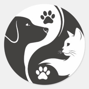 Adesivo de Vinil Pet Harmony Yin Yang - Cachorro e