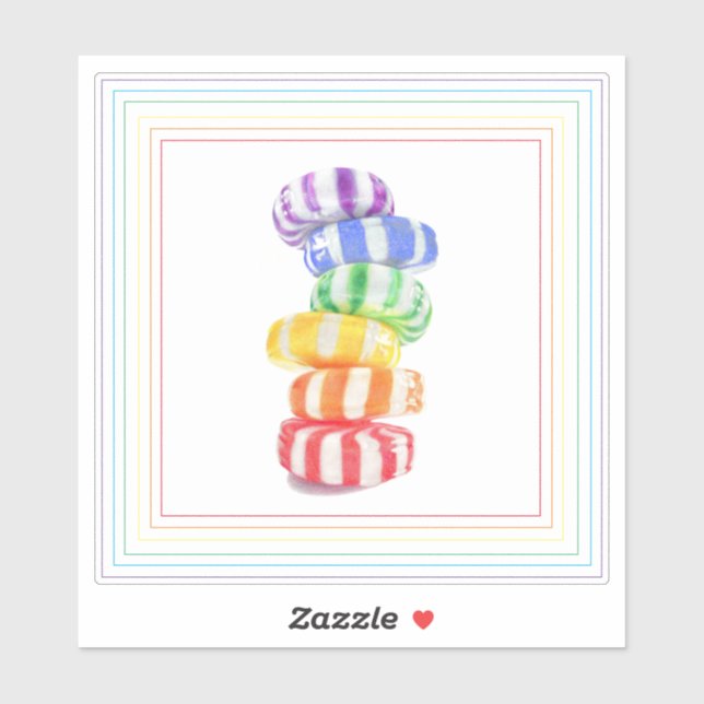Adesivo de vinil RAINBOW CANDY 6" (Folha)