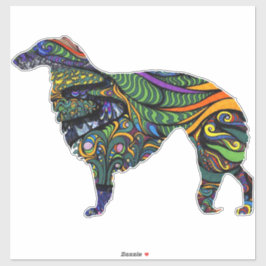 Adesivo de Vinil Recortado Borzoi Vibrante