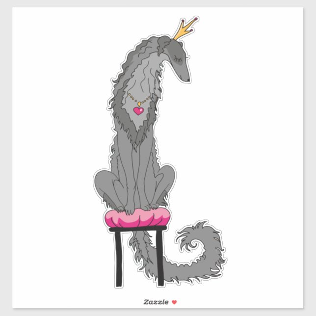 Adesivo de Vinil Recortado Grey Borzoi (Folha)
