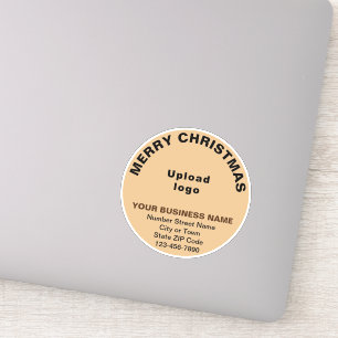 Adesivo de Vinil Redondo Marrom de Luz de Natal Em