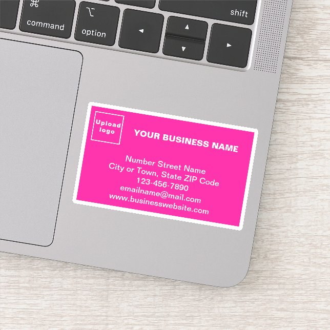 Adesivo de Vinil Retangular Rosa com Marca Comerci (Detalhe)