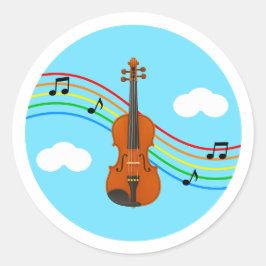 Adesivo de Violino Céu Arco-íris Música Crianças