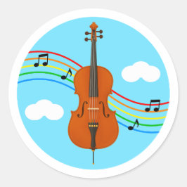 Adesivo de Violoncelo Céu Arco-íris Música Criança