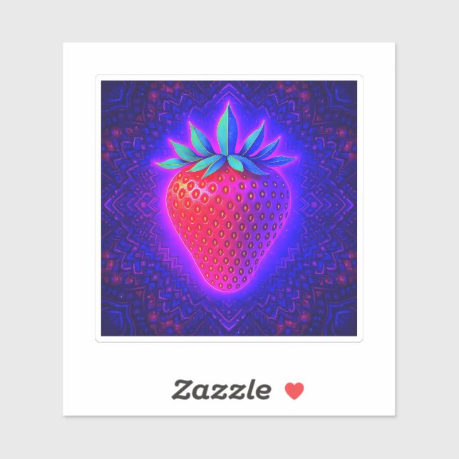 Adesivo de visualização vívida Morango Neon (Folha)