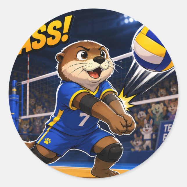 ADESIVO DE VÔLEI DE LONTRINHA VOLLEY PASS (Frente)