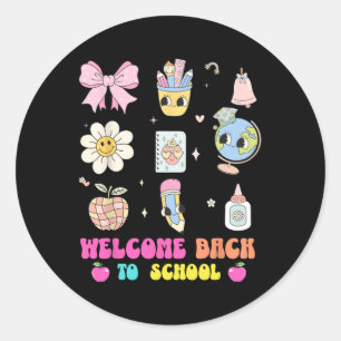 Adesivo De Volta À Escola Bem-Vindo À Arte Lápis Do Globo