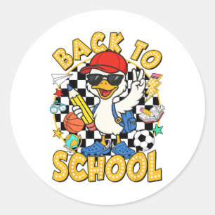 Adesivo De Volta à Escola Engraçado Silly Goose Primeiro D