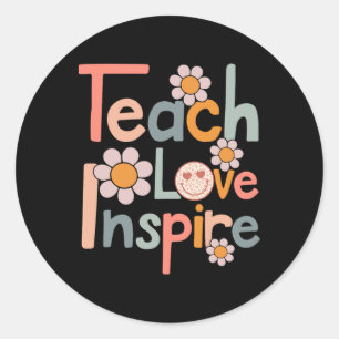 Adesivo De Volta à Escola Ensine Amor Inspire Retro Profes