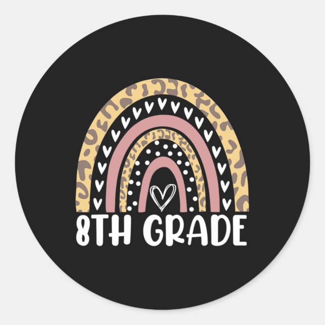 Adesivo De Volta À Escola Leopardo Rainbow 8º Grau Profess (Frente)