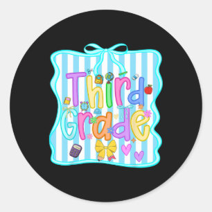 Adesivo De Volta À Escola Meninas De Terceiro Grau Arco Ch