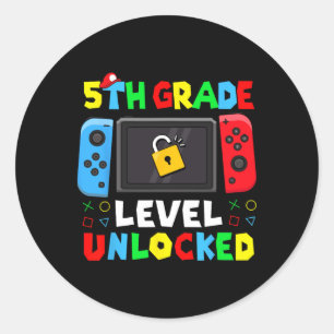 Adesivo De Volta à Escola Nível 5º Ano Desbloqueado Gamer