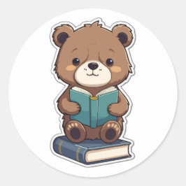 Adesivo De volta à escola - Urso do Vidro Lendo um Livro