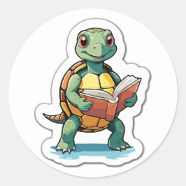 Adesivo De volta à tartaruga escolar - Um leitor lento e c