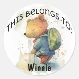 Adesivo De volta ao Urso Escolar