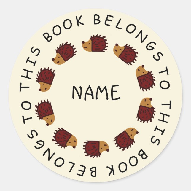 Adesivo De Volta Para O Sticker Hedgehog Da Escola (Frente)