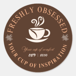 Adesivo de Xícara de Café Frescamente Obsessivo