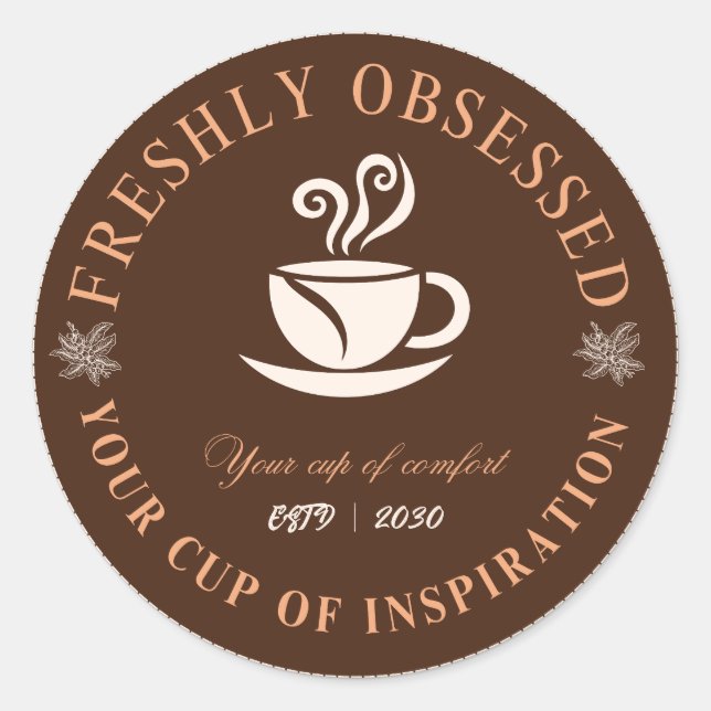 Adesivo de Xícara de Café Frescamente Obsessivo (Frente)