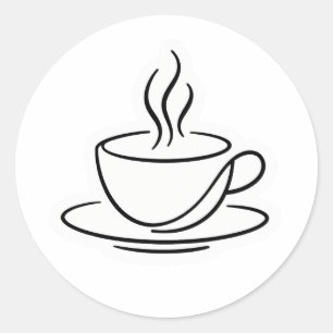 Adesivo de Xícara de Café Fumegante com Arte de Li
