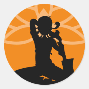 Adesivo de Yoga laranja