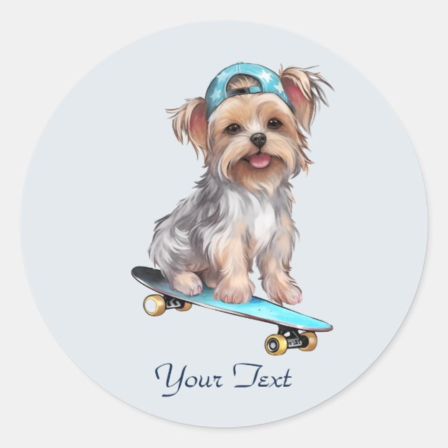Adesivo de Yorkshire Terrier aquarela (Frente)