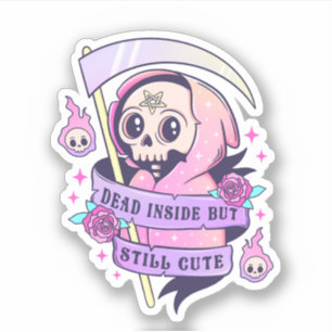 Adesivo Dead Inside Pastel Goth Grim Reaper